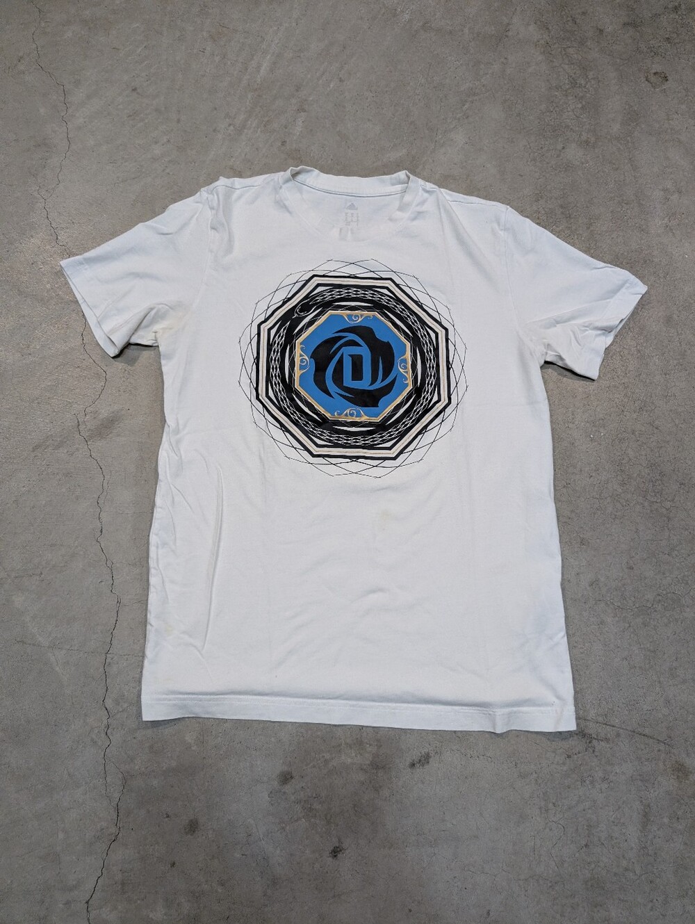 Adidas D Rose Shirt Mens M White Flower Basketball Sports